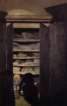 菲利尅斯 瓦洛東 Woman Searching through a Cupboard